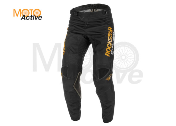 Брюки для мотокросса FLY RACING KINETIC ROCKSTAR , черные/золотые